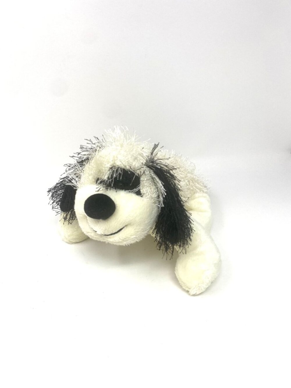 Ganz Webkinz 2008 Black White Cheeky Dog Puppy Plush HM192 Plush No Code